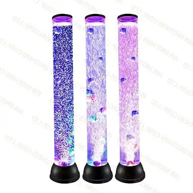A bubble tube lamp with fish creates a mesmerizing visual feast. Colorful bubbles rise alongside lifelike fish, blending light and motion for a tranquil, enchanting experience.